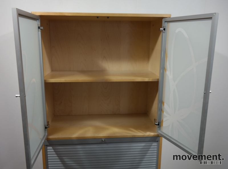 Solgt!Skap med vitrinedører / sjalusidør - 3 / 3