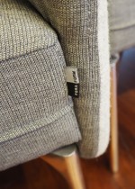 3-seter sofa / lounge i grått stoff fra ForaForm, modell Senso med høy rygg / alkovesofa, bredde 194cm, pent brukt