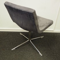 Konferansestol / besøksstol i mørk grå mikrofiber fra Offecct, modell Bond, pent brukt