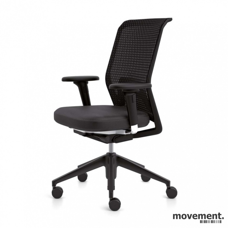 Vitra ID Mesh kontorstol i sort stoff mesh rygg, armlener Kontorstol Martela, James Medium, Sort Tekstil, Med Armlener