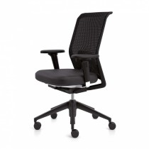 Vitra ID Mesh kontorstol i sort stoff / mesh rygg, armlener, sort kryss, pent brukt