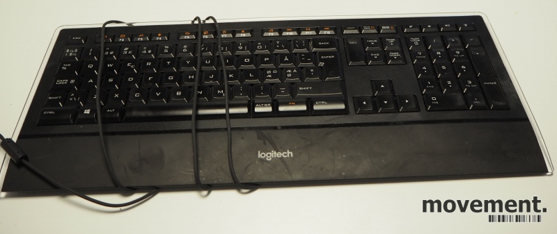 Logitech K740 Y Uy95 Tastatur Usbnorsk Bakgrunnsbelysning Pent Brukt
