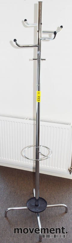 Solgt!Stumtjener for kontor i krom, 186cm