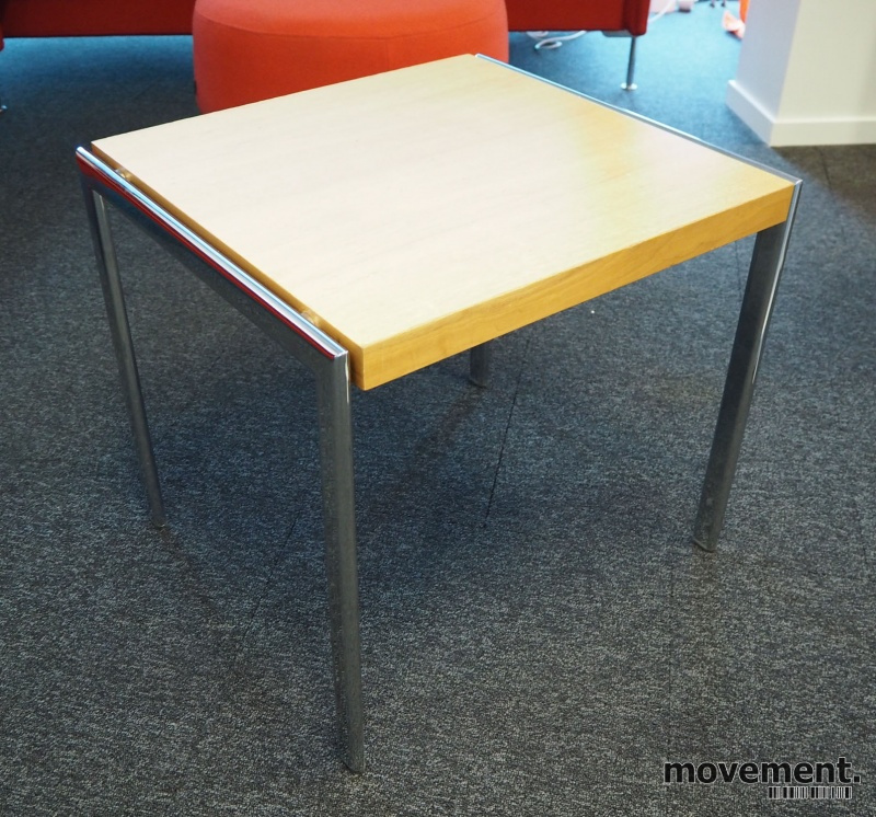 Solgt!Loungebord i eik / krom, 55x50cm, - 1 / 2