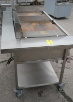 Metos steketopp / flatgrill / stekeplate, elektrisk, 2 stk på vogn, 400V, bredde 140cm, pent brukt