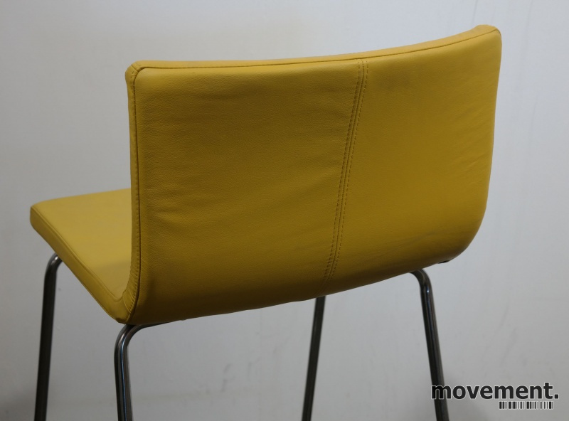Solgt!IKEA Bernhard barstol i gult skinn - 3 / 4