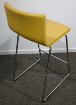 IKEA Bernhard barstol i gult skinn / krom, sittehøtde 67cm, pent brukt