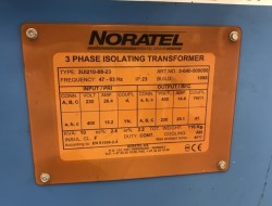 Noratel Transformator 3fas 10KVA, 230Volt 26,4A / 400Volt 14,4A, IP23, pent brukt