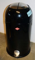 Wesco avfallsspann, Kickmaster 33 liter, sort / krom, pent brukt