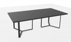 Konferansebord / møtebord i mørk grå fra Narbutas, modell Plana, 240x120cm, kabelboks, passer 8-10 personer, NY / UBRUKT