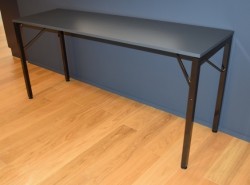 Ståbord / Barbord, Martela Alku-serie, Grå bordplate, sort understell, 200x60cm, 90cm høyde, pent brukt