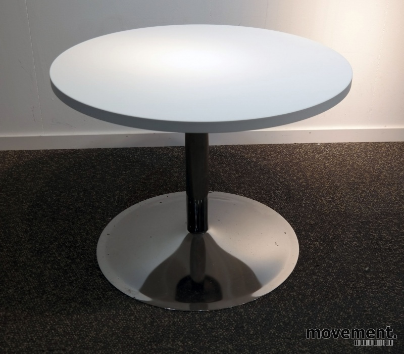 Solgt!Loungebord i hvit / krom, Ø=70cm, - 2 / 2