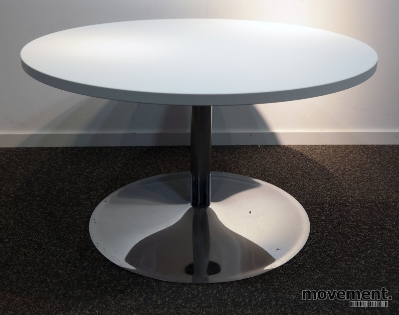 Solgt!Loungebord i hvit / krom, Ø=90cm, - 1 / 2