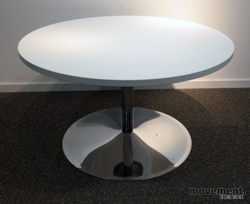 Solgt!Loungebord i hvit / krom, Ø=90cm, - 2 / 2