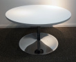 Solgt!Loungebord i hvit / krom, Ø=90cm, - 2 / 2