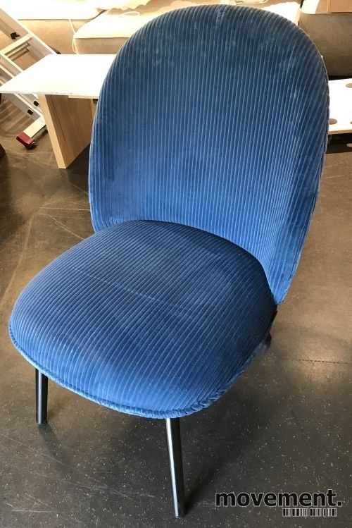 Solgt!Loungestol / lenestol i blått stoff - 1 / 5