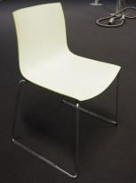 Ikea klappstol Jeff i hvit plast grålakkert metall, pent brukt Ikea klappstol Jeff i hvit plast grålakkert metall, pent brukt