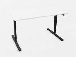 Skrivebord med elektrisk hevsenk i hvitt / sort fra Linak, 140x80cm, NY/UBRUKT