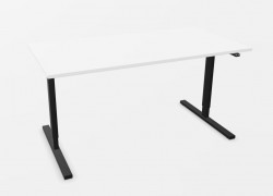 Skrivebord med elektrisk hevsenk i hvitt / sort fra Linak, 160x80cm, NY/UBRUKT
