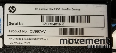 Solgt!Ultraslim Desktop PC: HP Elite 8300 - 5 / 5