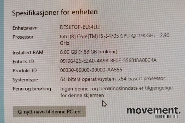 Solgt!Ultraslim Desktop PC: HP Elite 8300 - 4 / 5