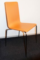 Konferansestol fra Skandiform i orange skinn / krom, mod: Bombito High, pent brukt