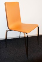 Konferansestol fra Skandiform i orange skinn / krom, mod: Bombito High, pent brukt