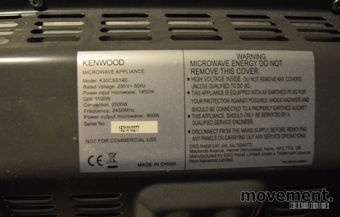 Solgt!Kenwood mikrobølgeovn med varmluft, - 4 / 4