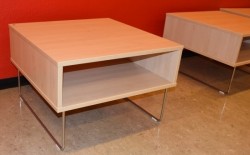 Sofabord / loungebord fra VAD i bjerk/krom, Pivot-serie, 64x64x43cm, pent brukt
