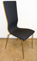 Konferansestol fra EFG heltrukket i mørkegrått stoff, krom ben, høy rygg. modell GRAF, pent brukt