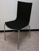 Kinnarps Citra konferansestol / kantinestol / stablestol i sort stoff / grått understell, pent brukt