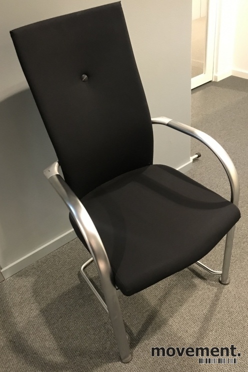 Solgt!Konferansestol i sort / aluminium, - 1 / 6