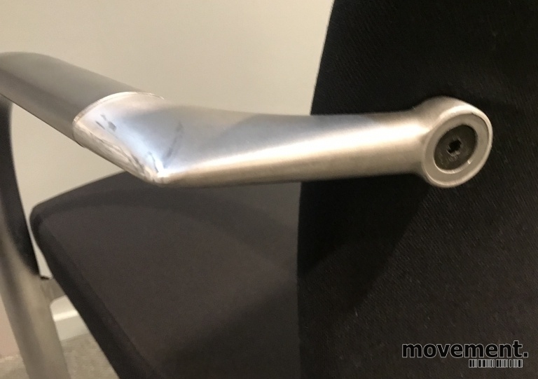 Solgt!Konferansestol i sort / aluminium, - 4 / 6