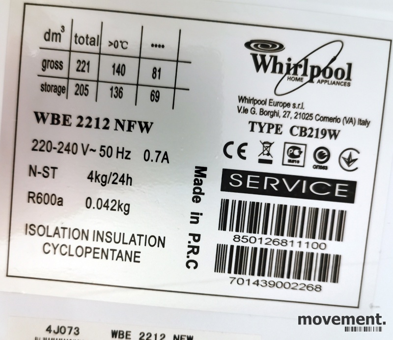 Solgt!Kjøleskap/kombiskap fra Whirlpool i - 3 / 3