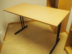 Konferansebord / klappbord i bøk laminat understell i sort, 120x60cm bordplate, pent brukt
