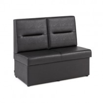 Restaurantsofa Tuscon i sort kunstskinn fra AJ Produkter, bredde 118cm, høyde 100cm, NY B-vare med skade