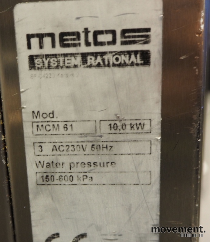 Solgt!Metos Kombidamper, MCM61, 6 geiders - 3 / 3