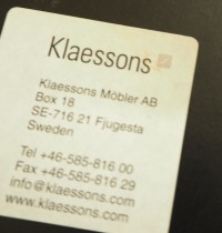 Klaessons (Materia) Adam møteromsstol / kantinestol i sortlakkert finer, brukt med noe slitasje