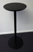 Barbord / ståbord i sort, Ø=45cm, høyde 108cm, pent brukt