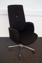 Konferansestol / Styreromsstol fra Savo, XO-serie i sort stoff, pent brukt - FLYTTESALG