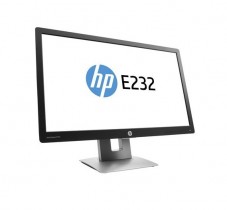 Flatskjerm til PC: HP Elitedisplay E232, LED IPS 23toms, 1920x1080 Full HD, DP/HDMI/VGA/USB, tilt, pent brukt
