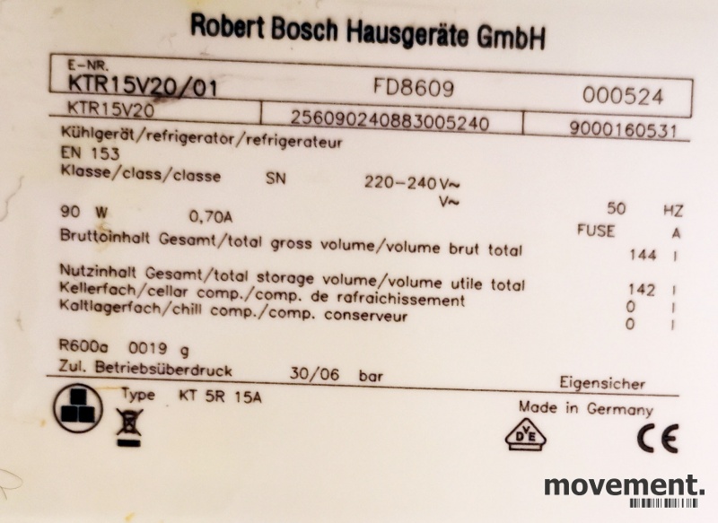 Solgt!Lite underbenk kjøleskap fra Bosch, - 3 / 3
