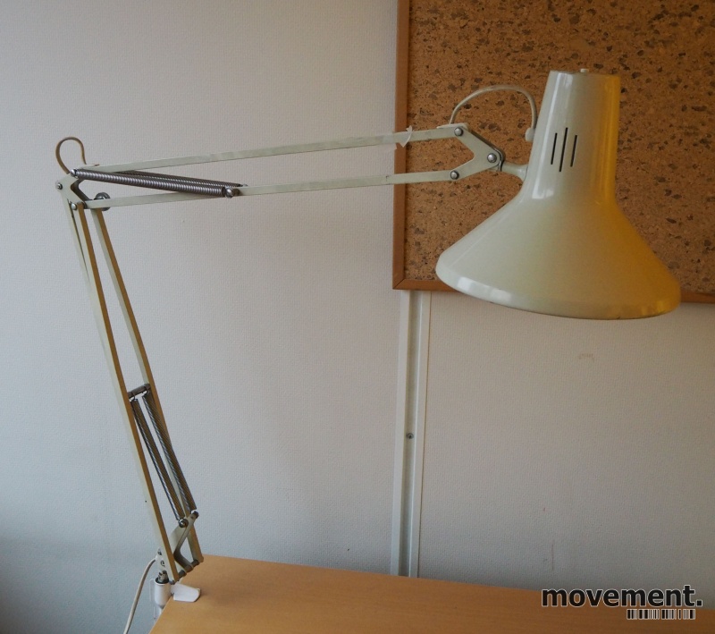 Solgt!Vintage Luxo-lampe i lys beige,