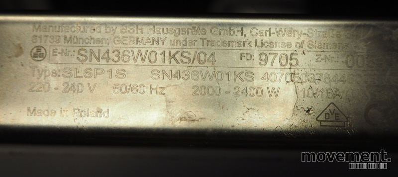 Solgt!Siemens SN436W01KS oppvaskmaskin i - 3 / 3