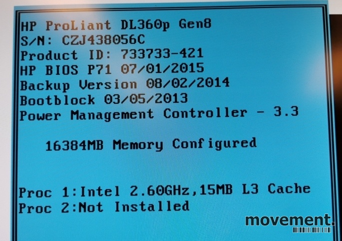 Solgt!Rackserver 1units, HP Proliant - 4 / 4