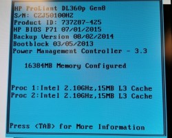 Rackserver 1units, HP Proliant DL360p Gen8, 2x Xeon E5-2620v2 2,1GHz, 16GB / 2xPSU, pent  brukt