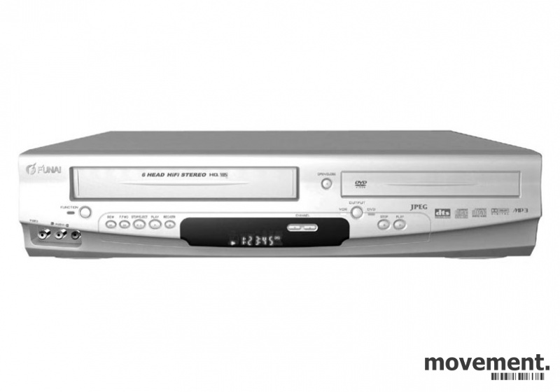 Solgt!Funai VHS kombispiller med DVD,DPVR5800, pent brukt