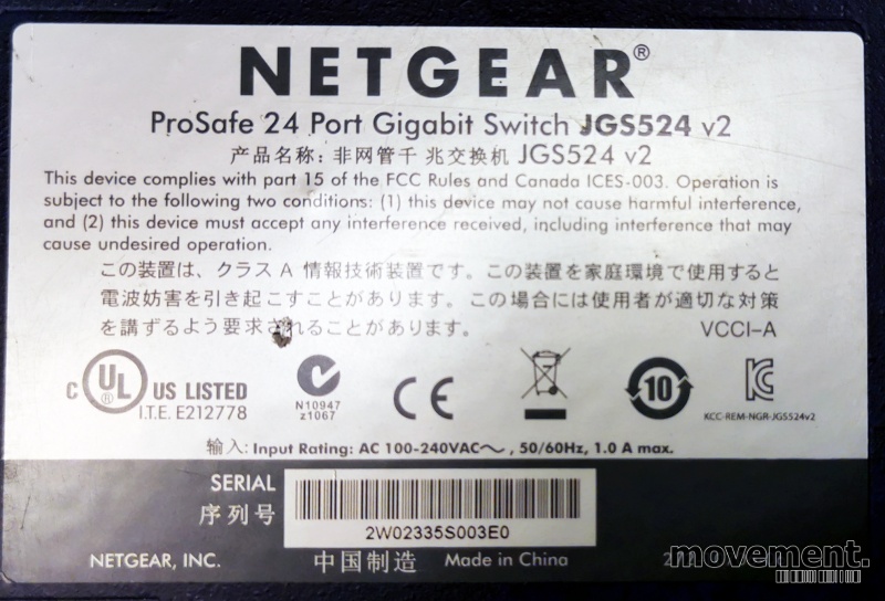 Solgt!Netgear 24port Gigabit Rackswitch, - 4 / 4