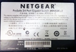Netgear 24port Gigabit Rackswitch, modell JGS524 v2, unmanaged, pent brukt