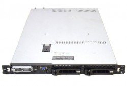 Rackserver: Dell PowerEdge R300,1U, 1x Xeon X3323 - 2,5GHz, 4GB / SAS6IR, 2xPSU, pent brukt